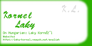 kornel laky business card